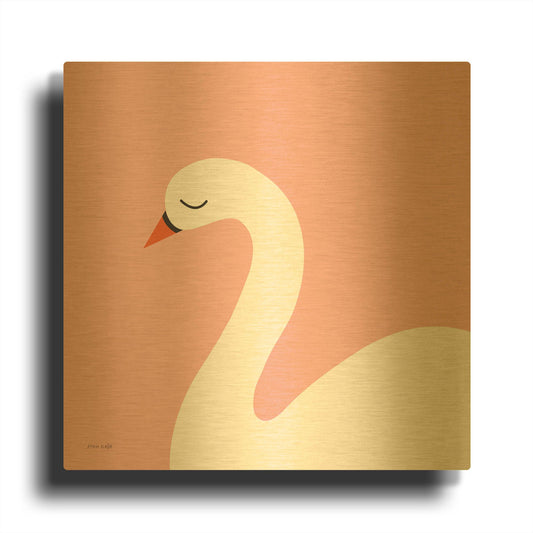 'Swan' By Ann Kelle Gold Metal Wall Art