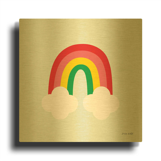 'Bright Rainbow I' By Ann Kelle Gold Metal Wall Art