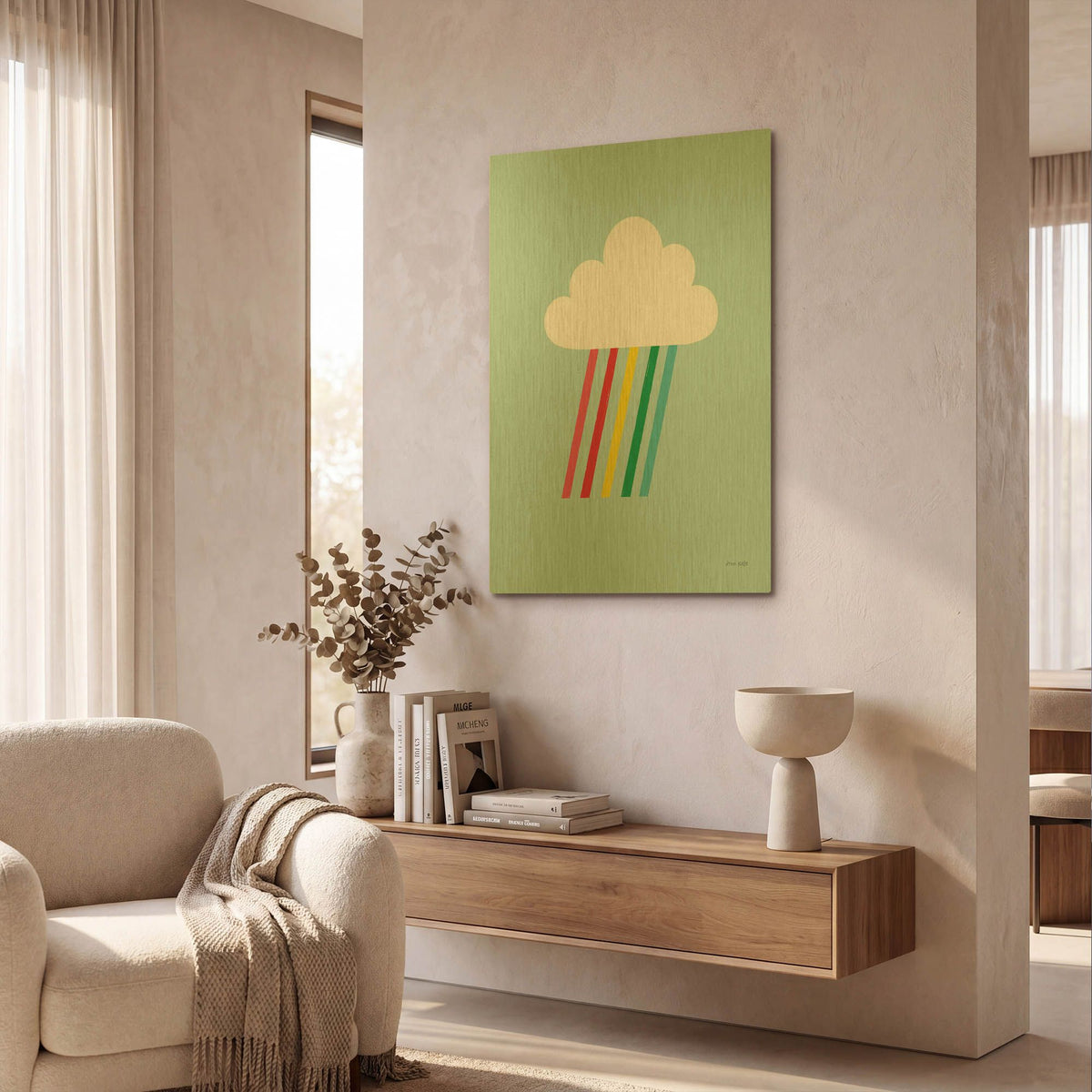 'Rainbow Rays II' By Ann Kelle Gold Metal Wall Art