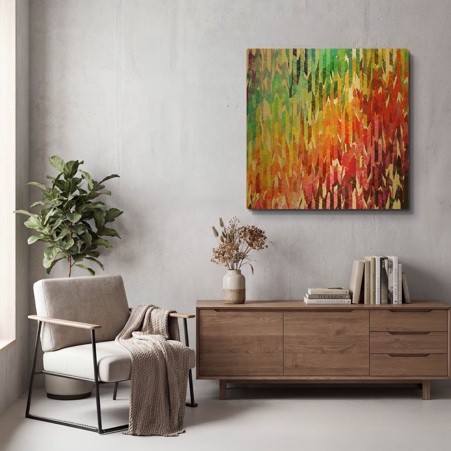 'Designer Stripes' By Shandra Smith Gold Metal Wall Art