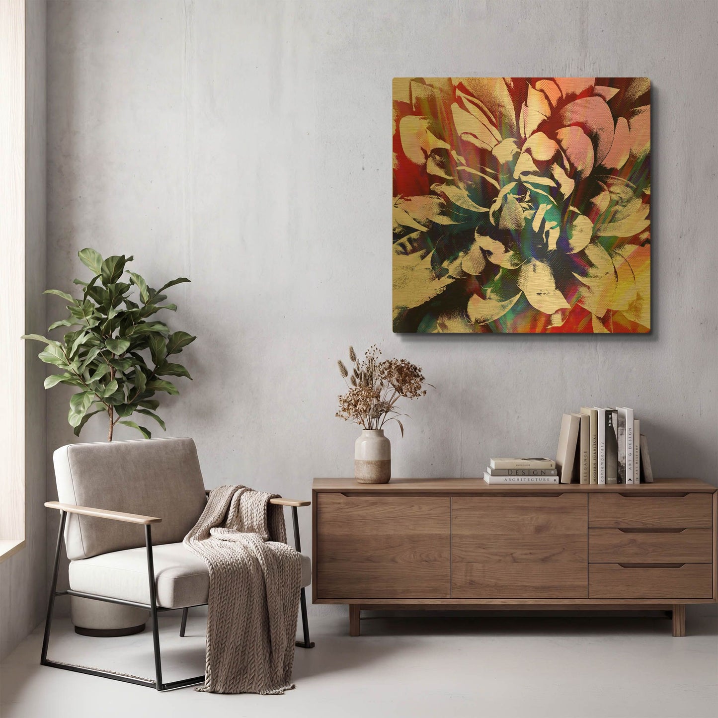 'Flower Power' By Shandra Smith Gold Metal Wall Art