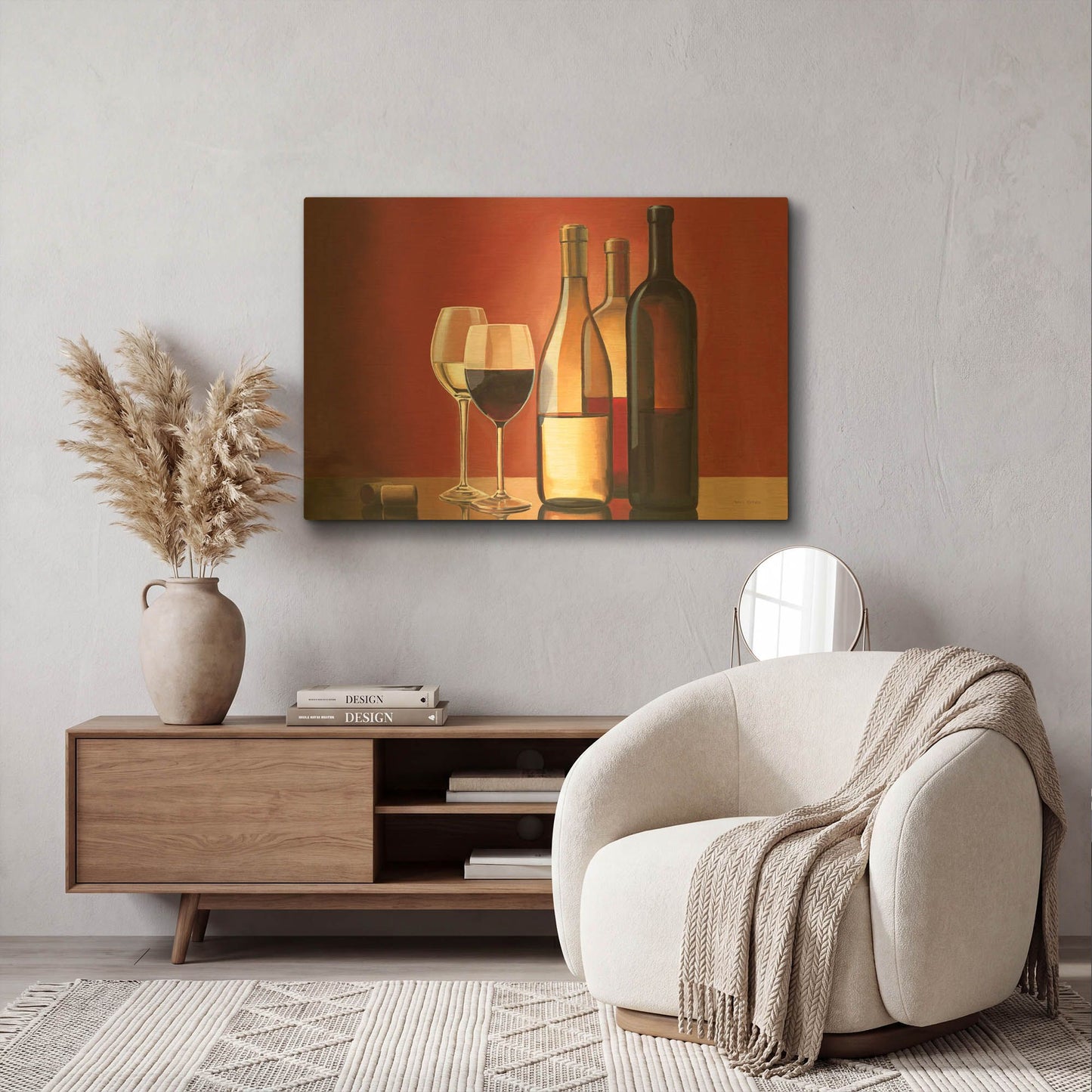 'Wine Trio' By Marco Fabiano Gold Metal Wall Art