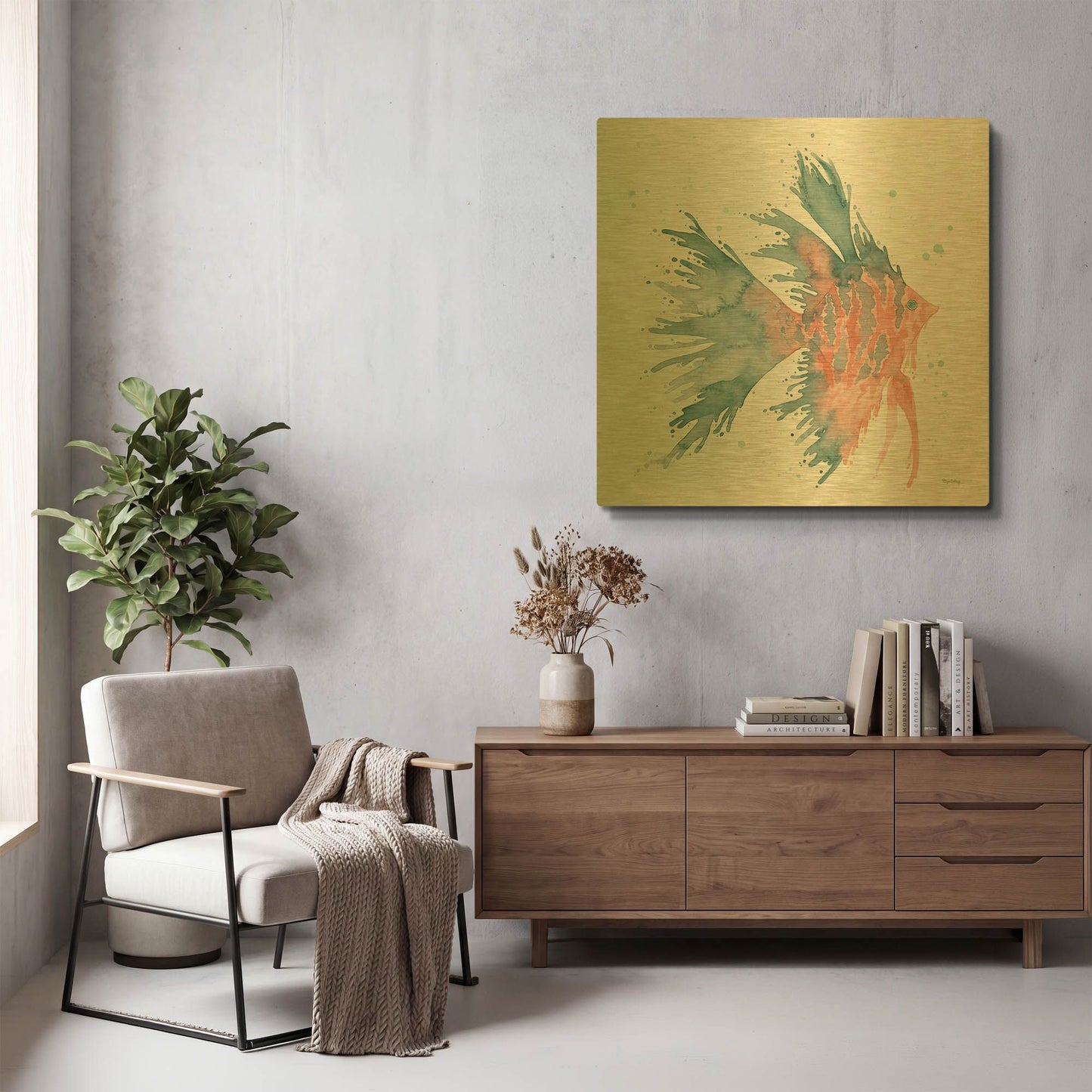 'Splash V' By Elyse DeNeige Gold Metal Wall Art