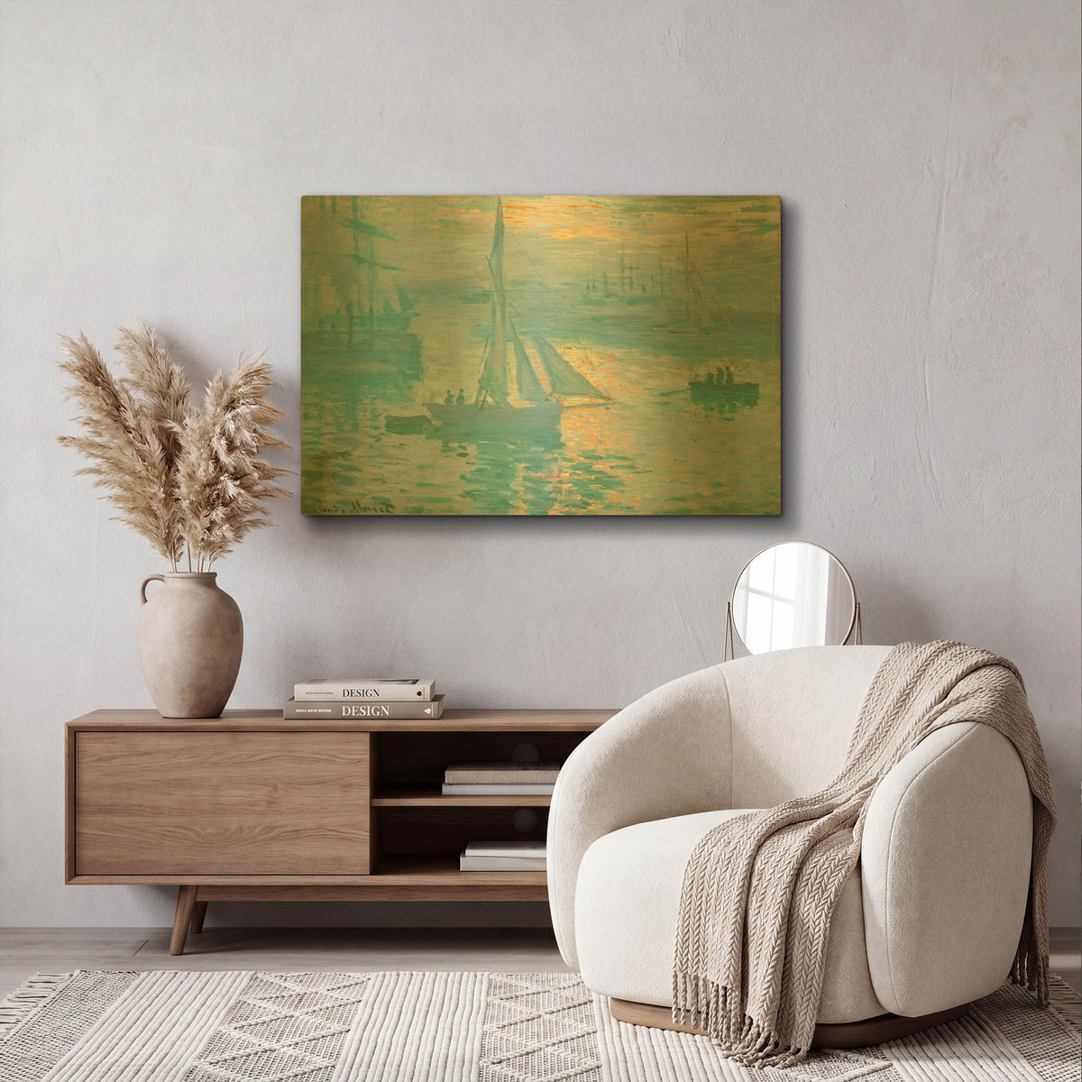 'Sunrise' By Claude Monet Gold Metal Wall Art