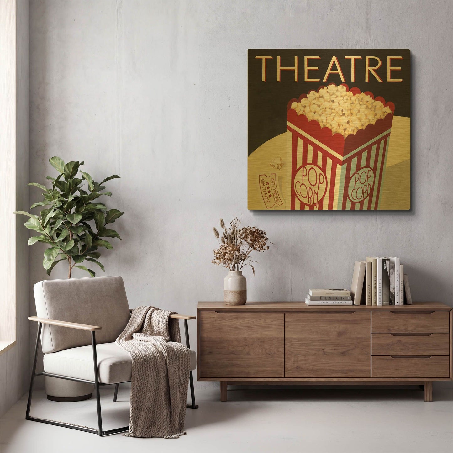 'Theatre' By Marco Fabiano Gold Metal Wall Art