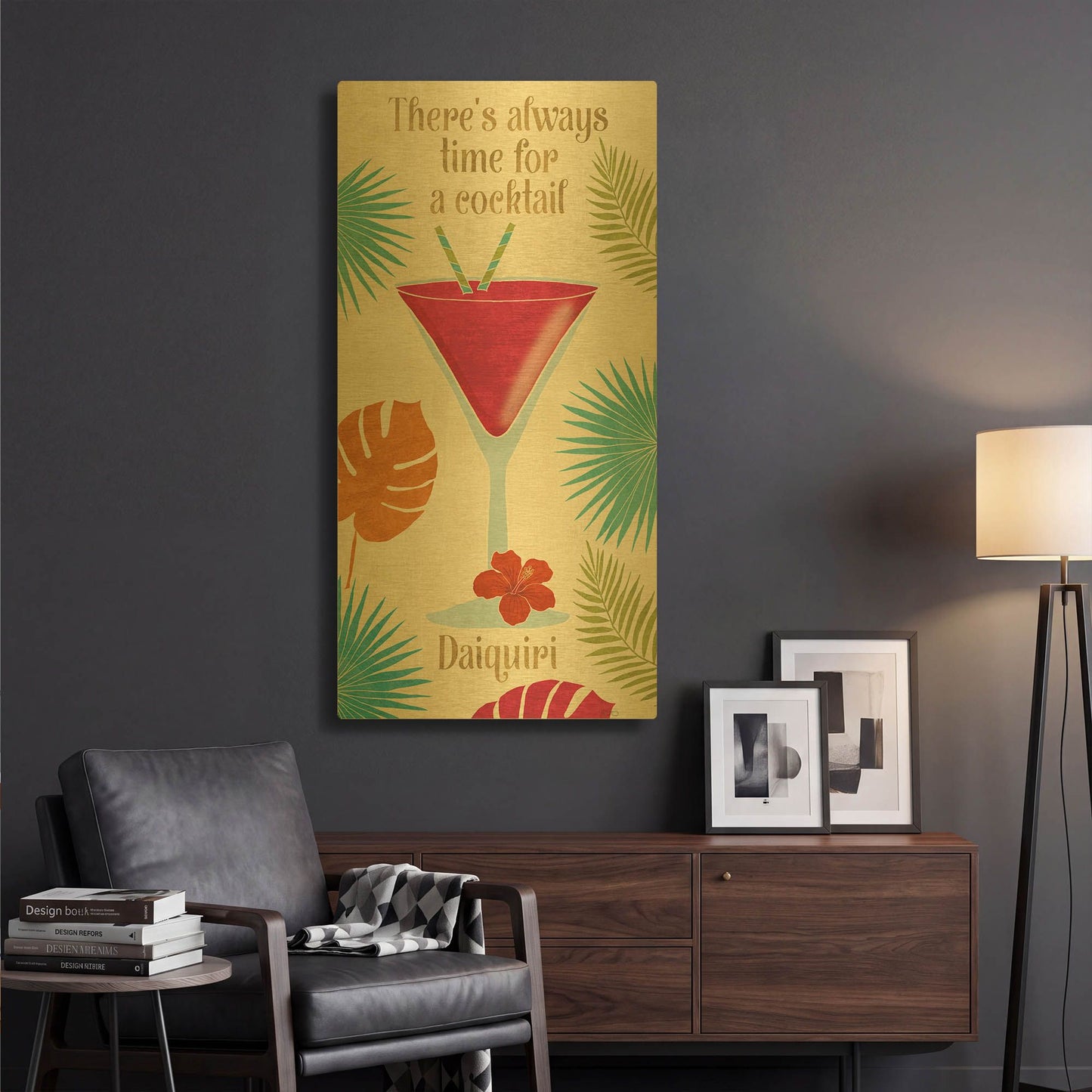 'Exotic Breeze XIII' By Veronique Charron Gold Metal Wall Art