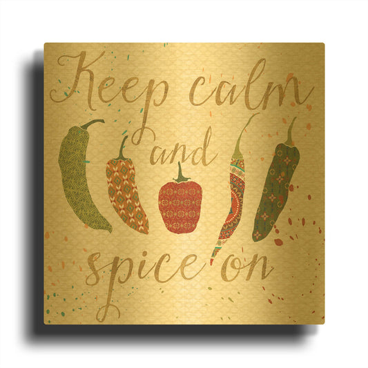 'Mexican Fiesta VI' By Veronique Charron Gold Metal Wall Art