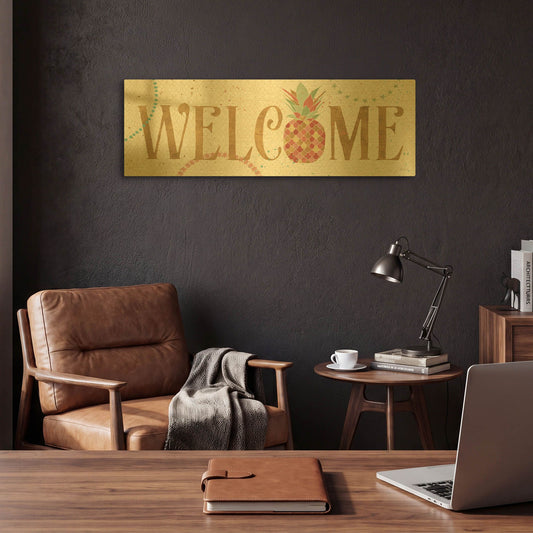 'Gulf Stream III' By Veronique Charron Gold Metal Wall Art