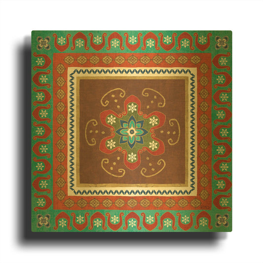 'Mexican Fiesta IV' By Veronique Charron Gold Metal Wall Art