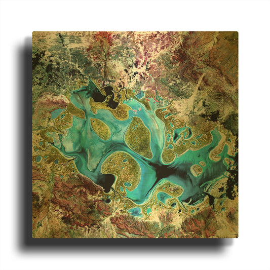 'Earth As Art Carnegie' By NASA Earth As Art Gold Metal Wall Art