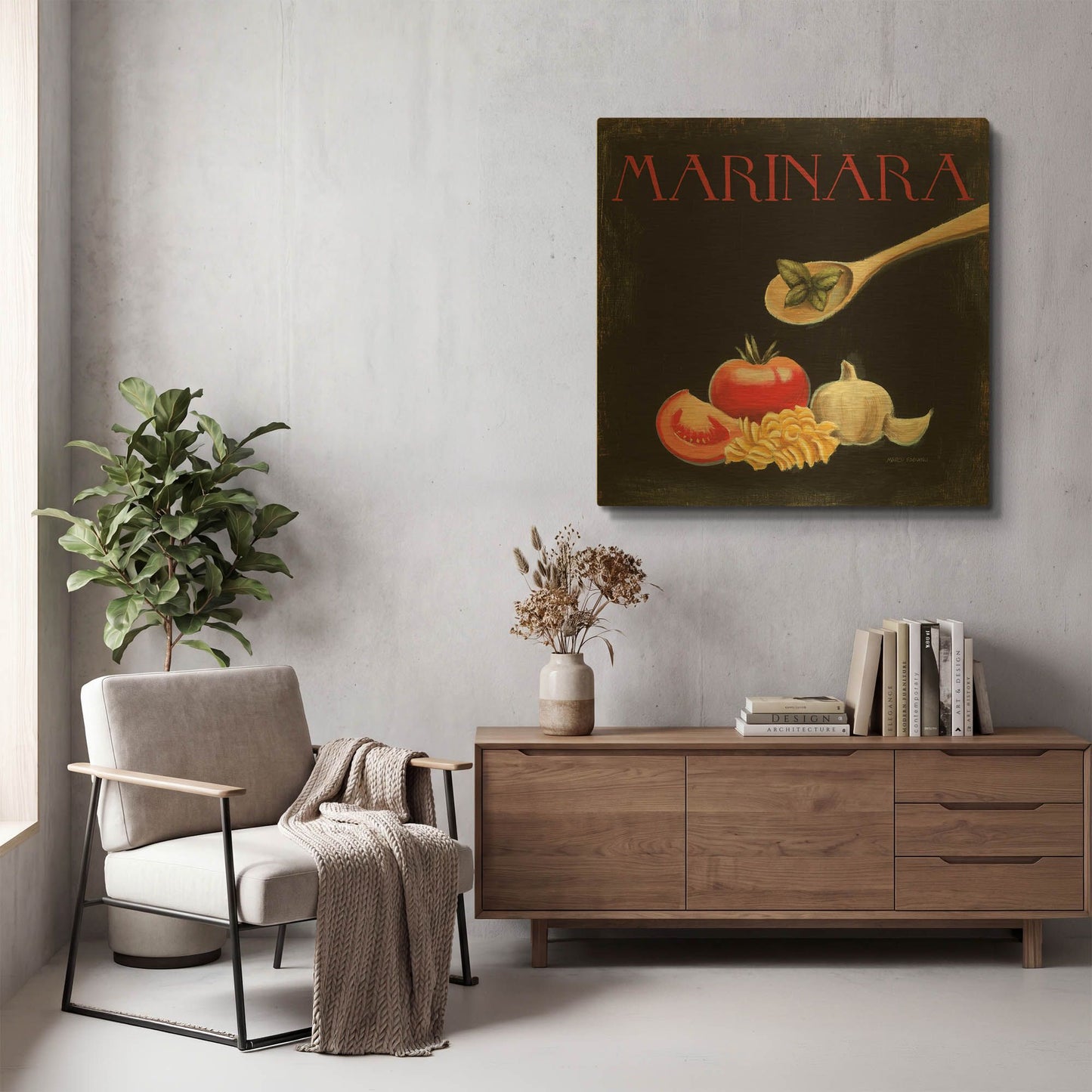 'Italian Cuisine IV' By Marco Fabiano Gold Metal Wall Art