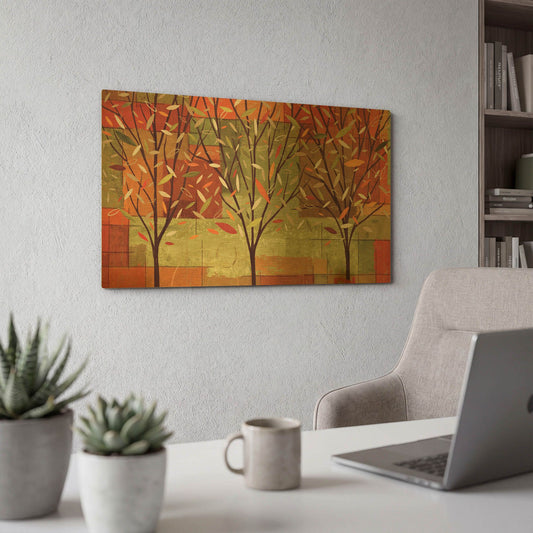 'Watercolor Forest II' By Veronique Charron Gold Metal Wall Art