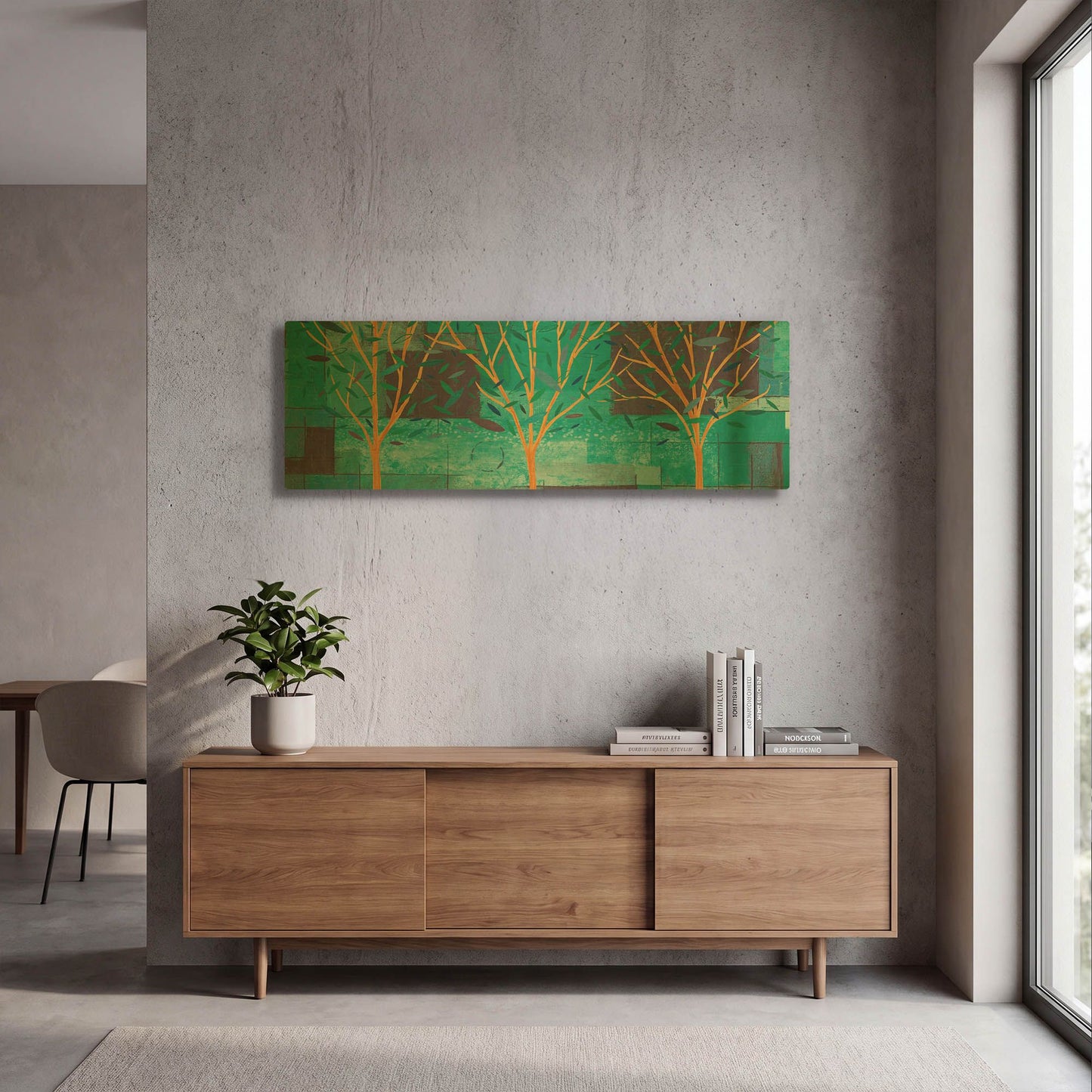 'Watercolor Forest III Peacock' By Veronique Charron Gold Metal Wall Art