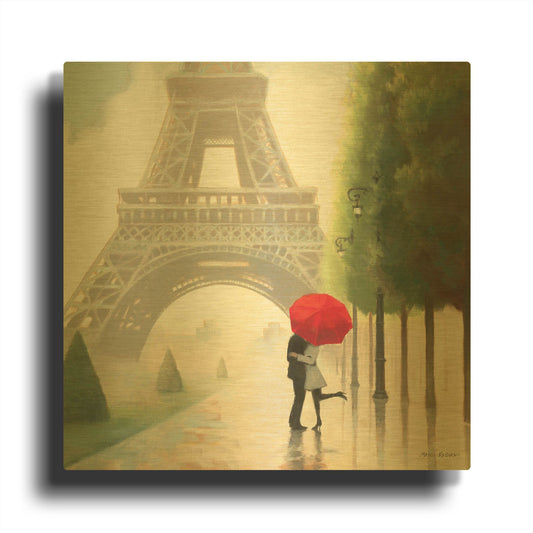 'Paris Romance II' By Marco Fabiano Gold Metal Wall Art