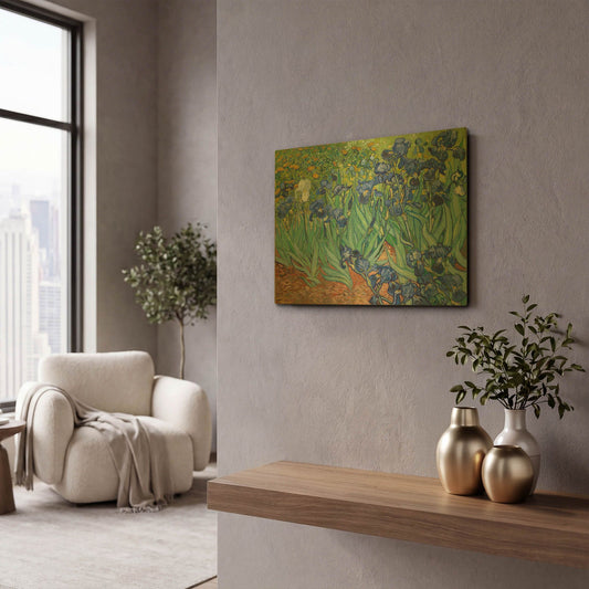 'Irises' By Vincent Van Gogh Gold Metal Wall Art