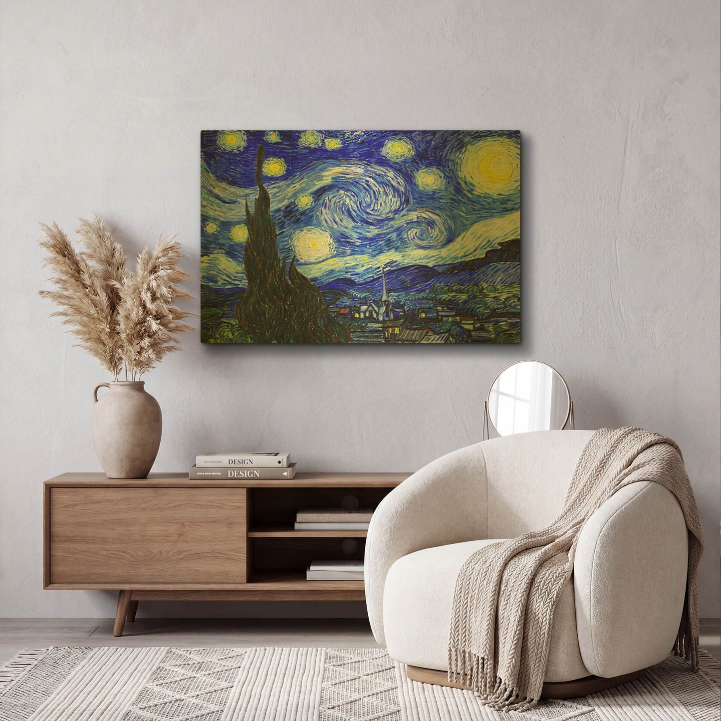 'The Starry Night' By Vincent Van Gogh Gold Metal Wall Art