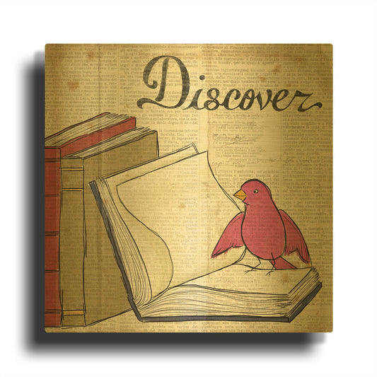 'Bird Inspiration Discover' By Elyse DeNeige Gold Metal Wall Art