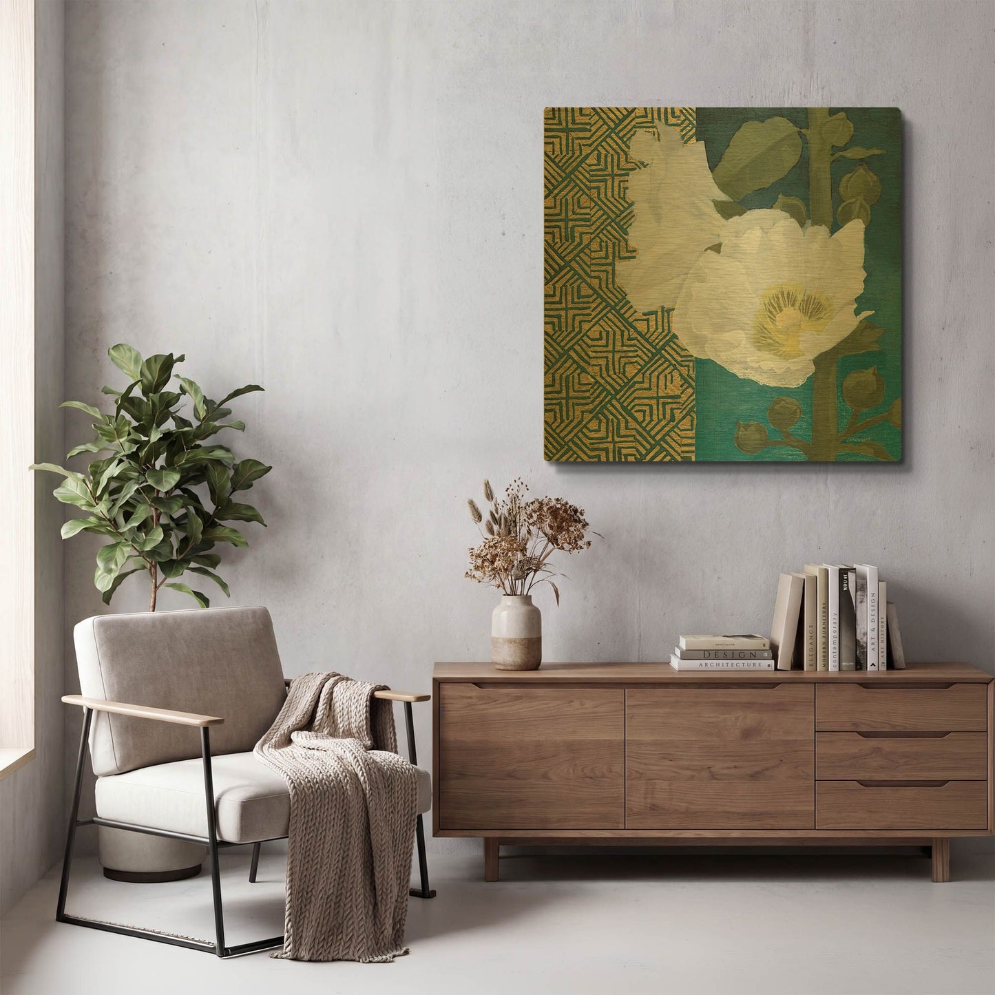 'Soft Evening III Indigo' By Kathrine Lovell Gold Metal Wall Art