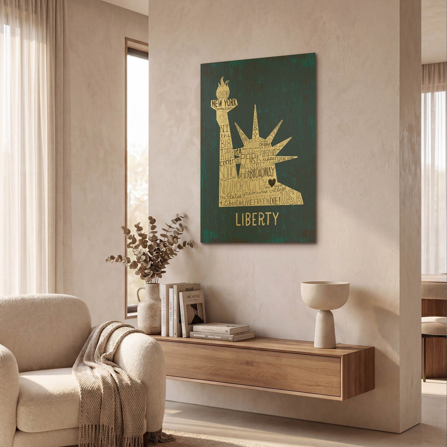 'Iconic NYC II' By Michael Mullan Gold Metal Wall Art