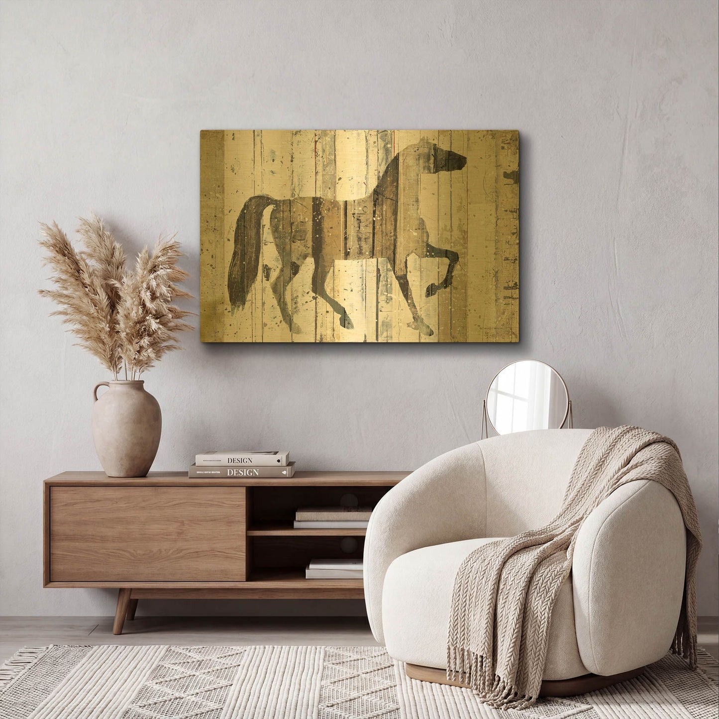 'Dark Horse' By Michael Mullan Gold Metal Wall Art