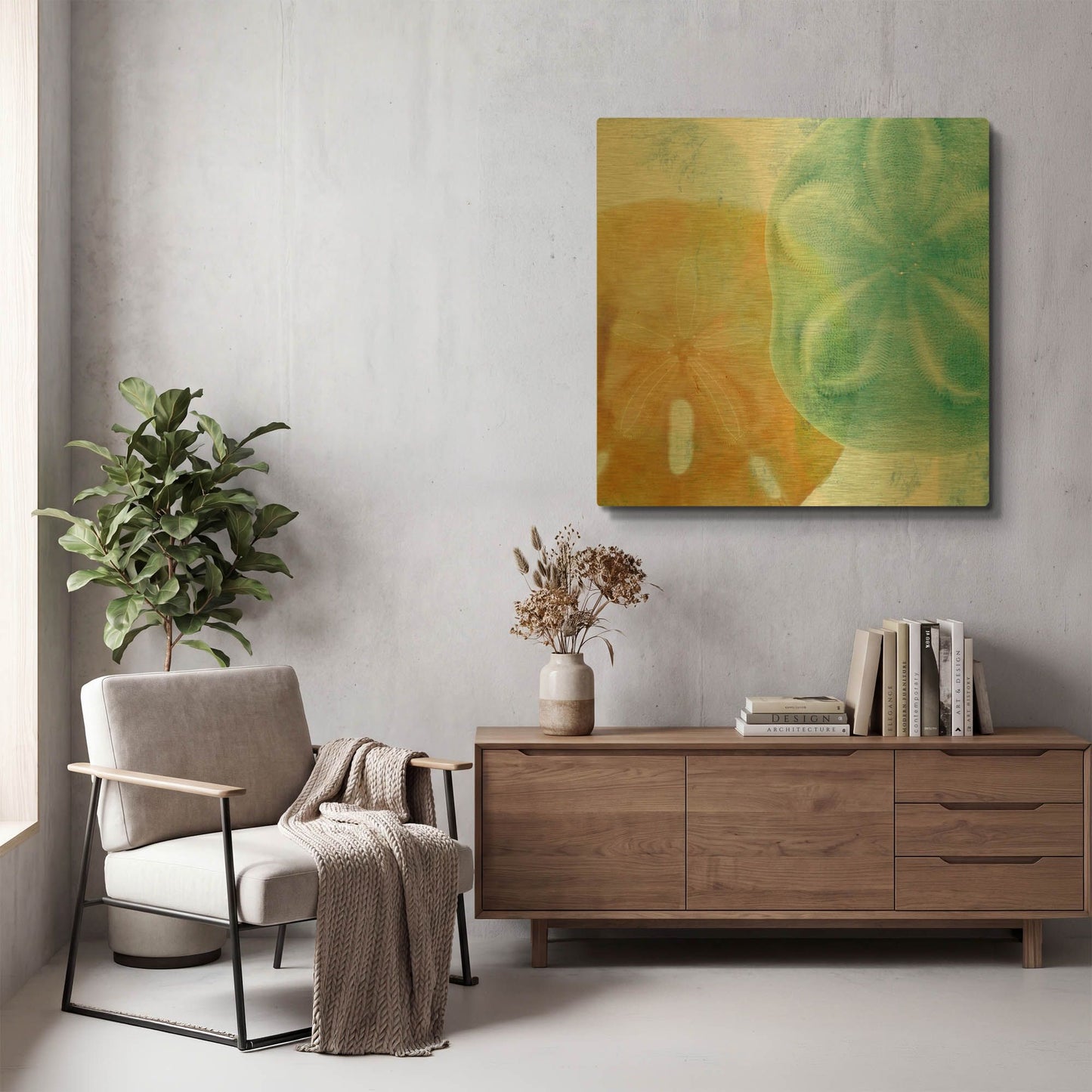 'Luminous Seashells' By Elena Ray Gold Metal Wall Art