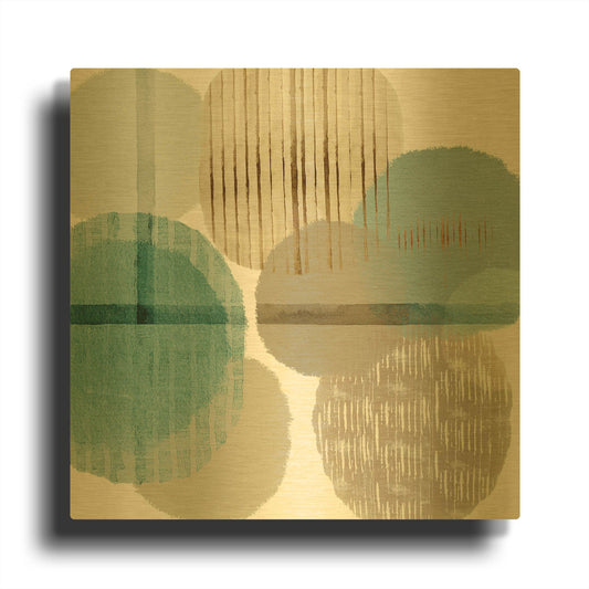 'Teal Harmony I' By Flora Kouta Gold Metal Wall Art