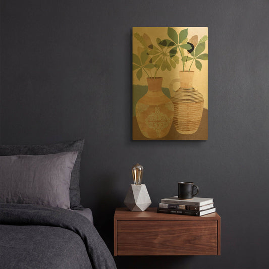 'Boho Still Life II' By Flora Kouta Gold Metal Wall Art