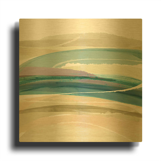'Cirrus Flow III' By Flora Kouta Gold Metal Wall Art