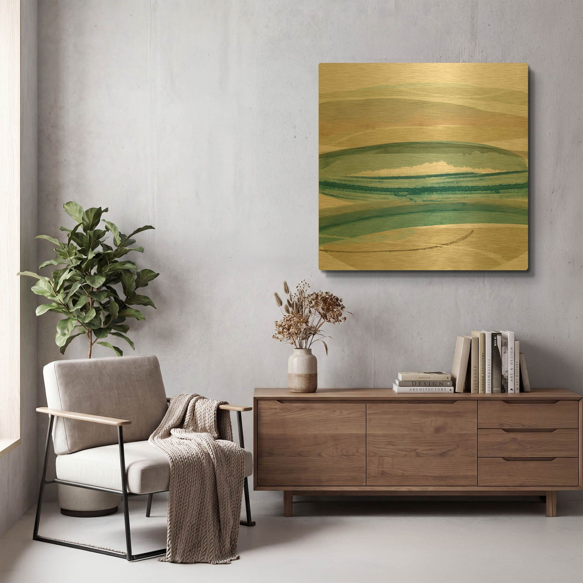 'Cirrus Flow IV' By Flora Kouta Gold Metal Wall Art