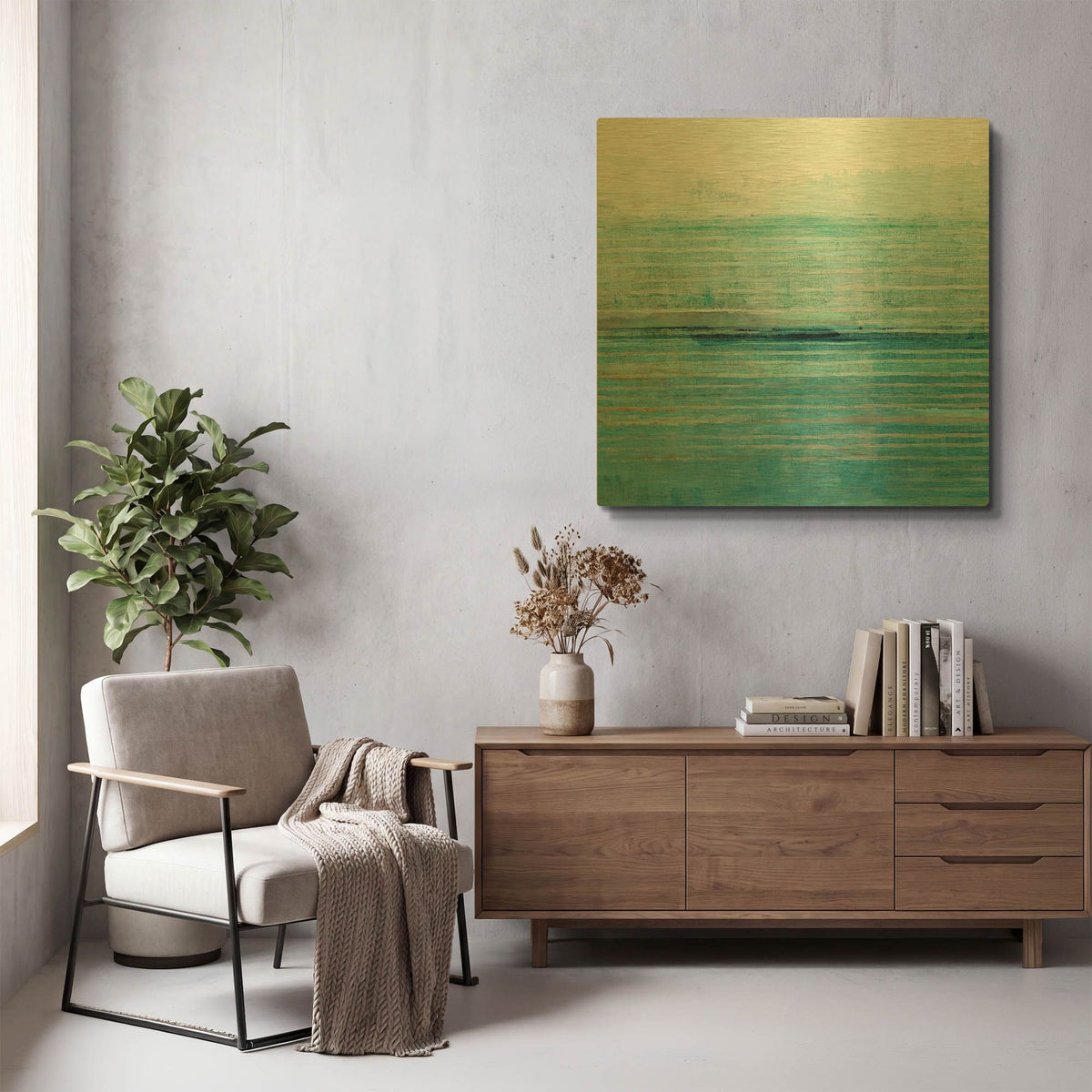 'Ocean Daydream II' By Flora Kouta Gold Metal Wall Art
