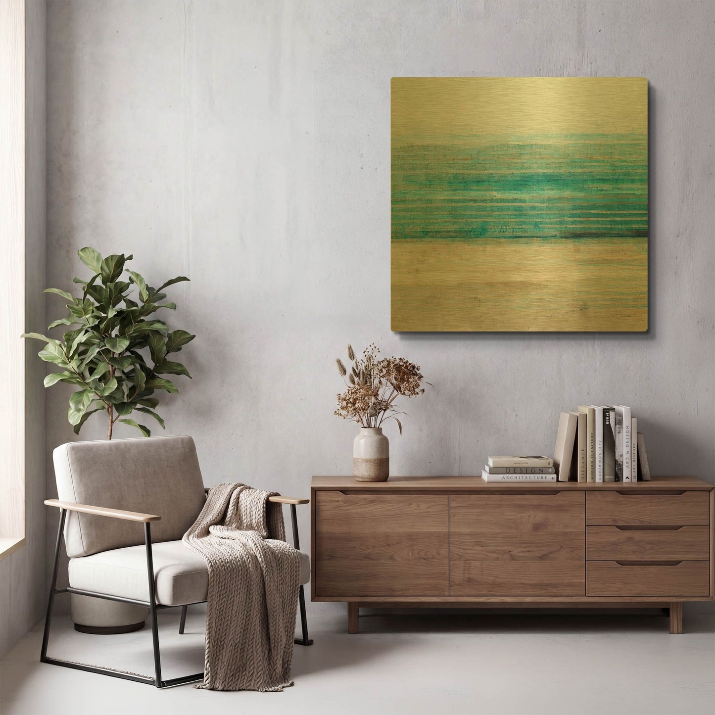 'Ocean Daydream III' By Flora Kouta Gold Metal Wall Art
