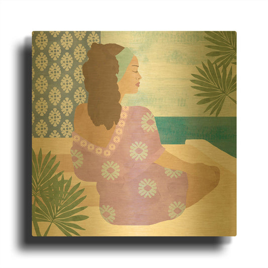 'Mediterranean Holiday III' By Flora Kouta Gold Metal Wall Art