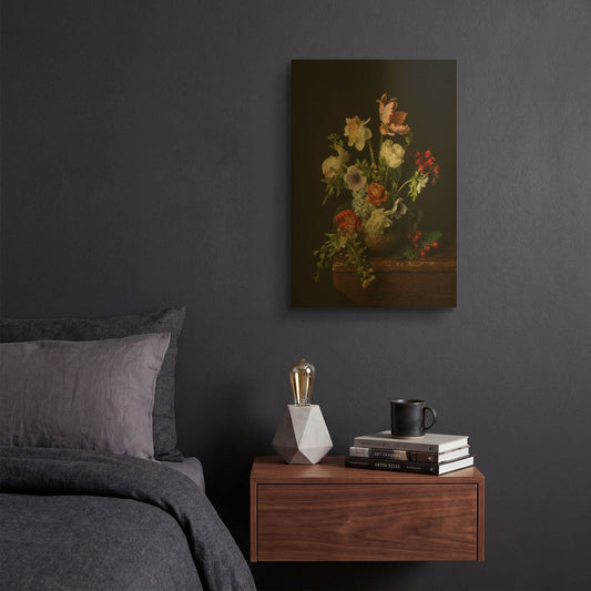 'A Bounty Of Spring Blooms' By Leah McLean Gold Metal Wall Art
