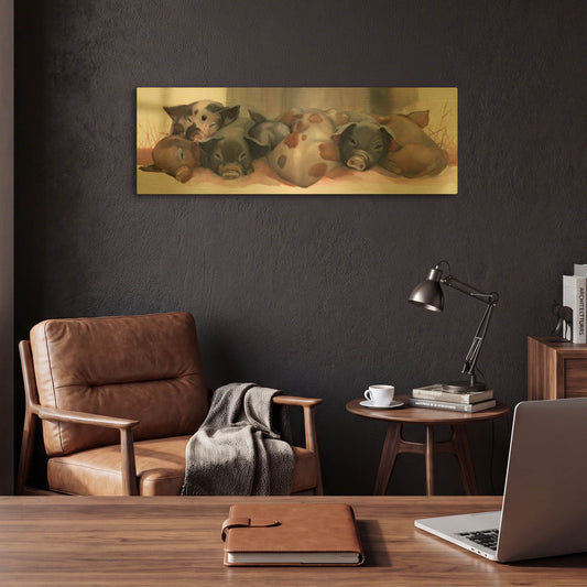 'Pig Pile' By Louise Montillio Gold Metal Wall Art
