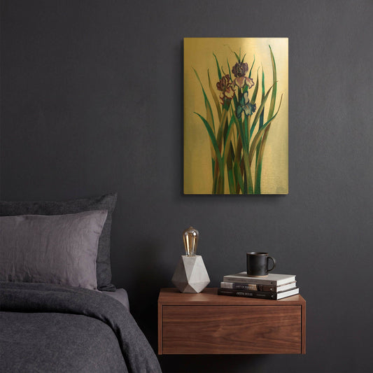 'Iris Jewels' By Louise Montillio Gold Metal Wall Art