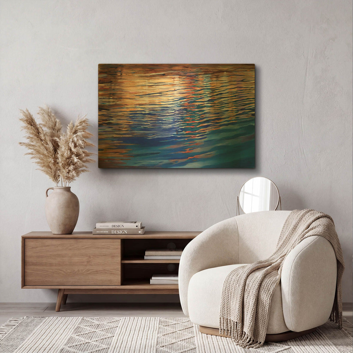 'Dockside Waterlight' By Louise Montillio Gold Metal Wall Art