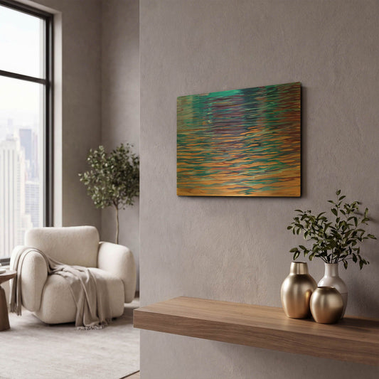'Beachside Waterlight' By Louise Montillio Gold Metal Wall Art