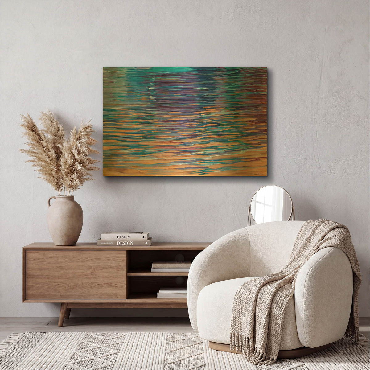 'Beachside Waterlight' By Louise Montillio Gold Metal Wall Art