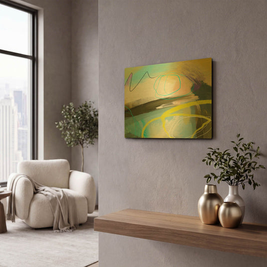 'Modulate' By Delores Naskrent Gold Metal Wall Art