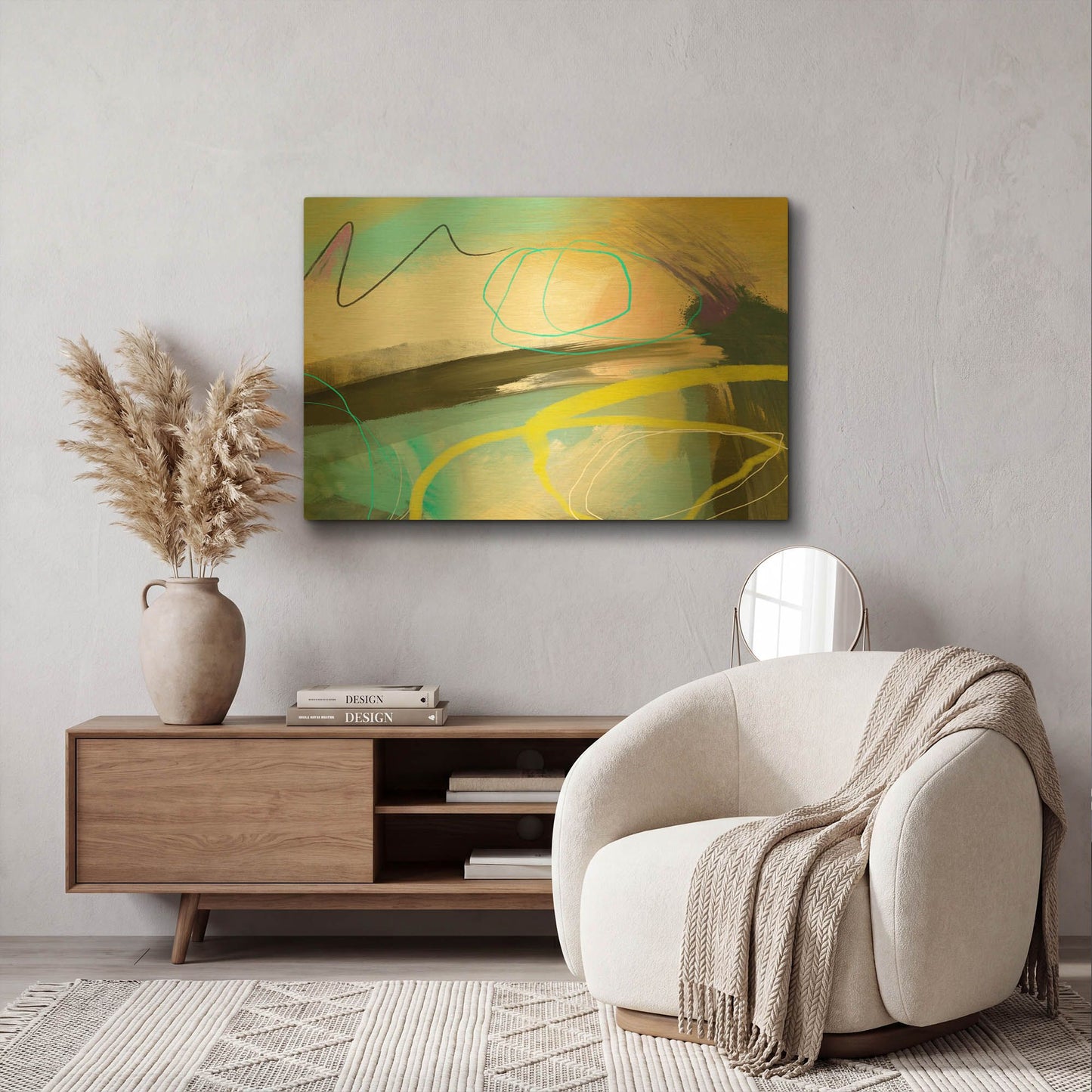 'Modulate' By Delores Naskrent Gold Metal Wall Art