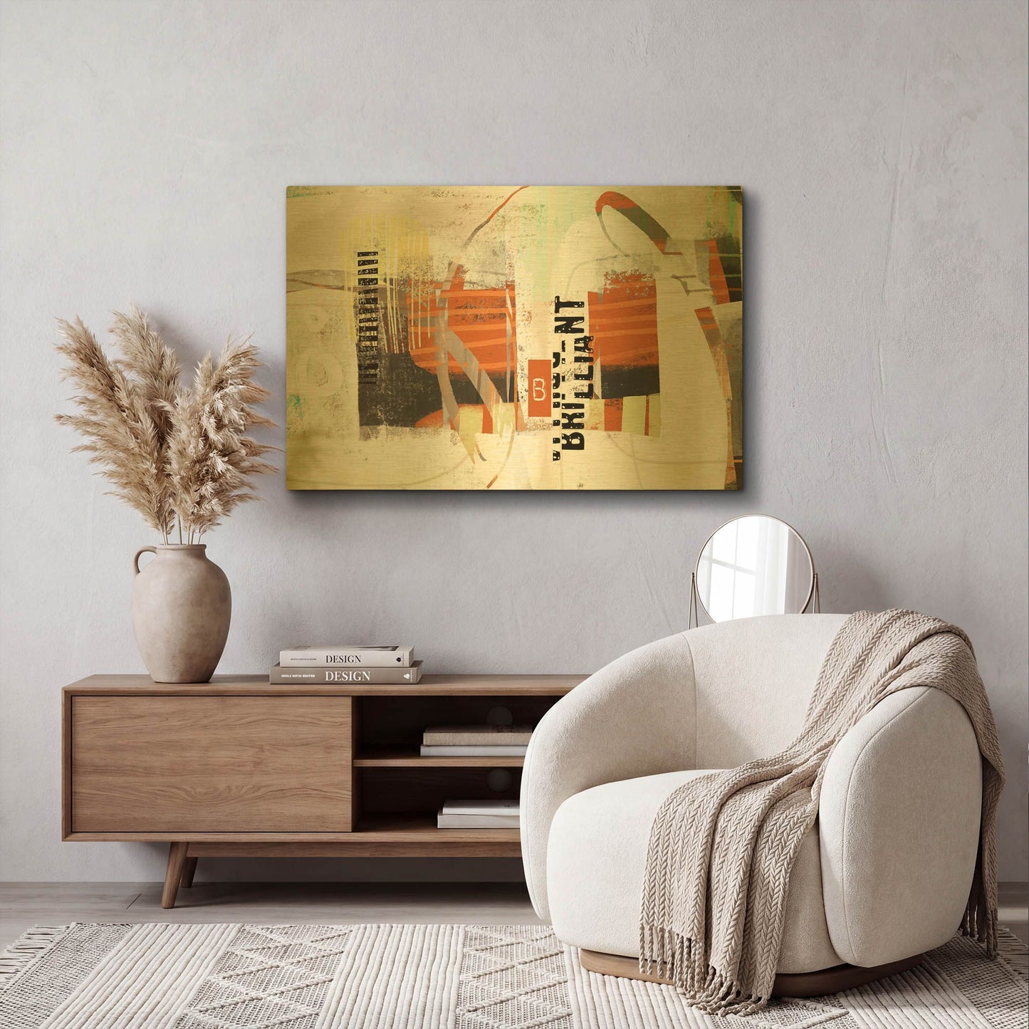 'Brillliant' By Delores Naskrent Gold Metal Wall Art