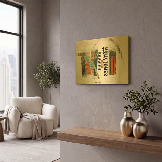 'Resolution' By Delores Naskrent Gold Metal Wall Art