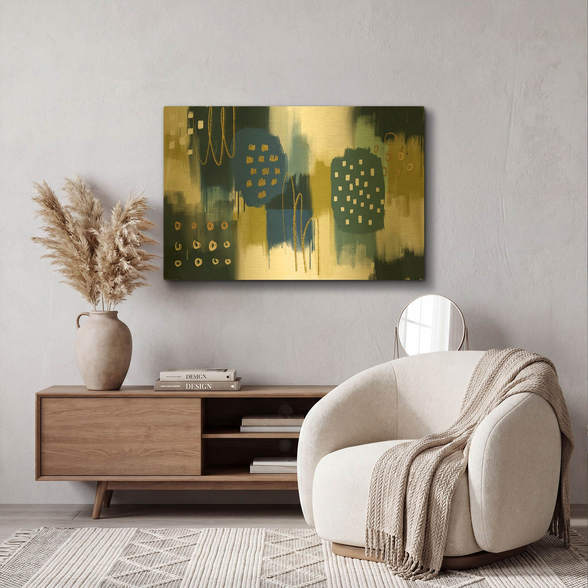 'Canna Verde' By Delores Naskrent Gold Metal Wall Art