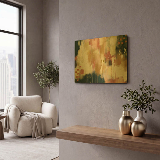 'Umber Embers' By Delores Naskrent Gold Metal Wall Art