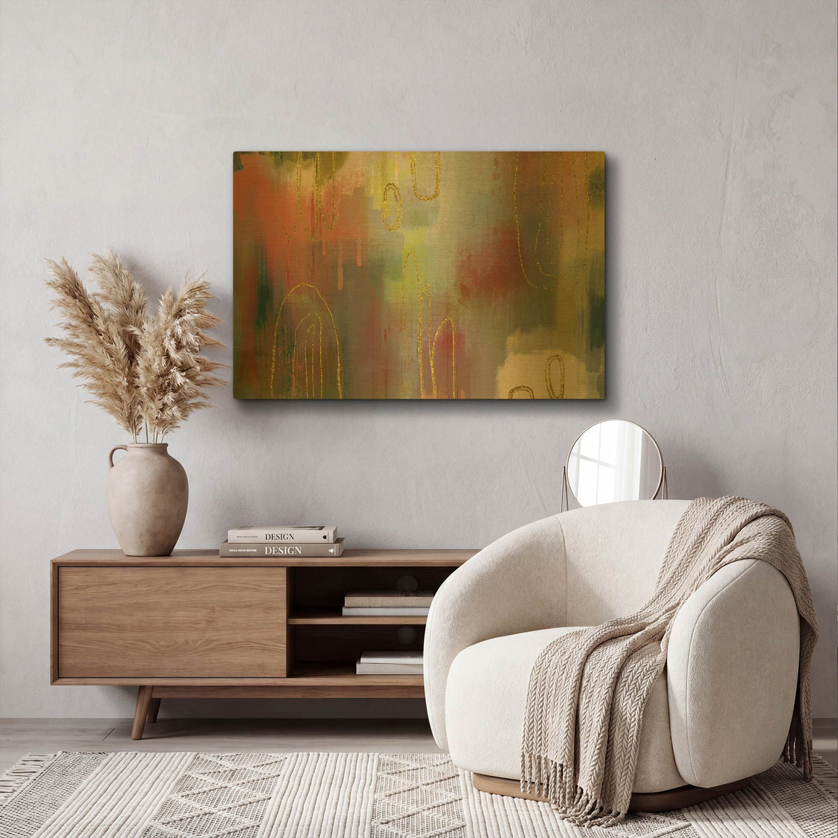 'Clay Oven' By Delores Naskrent Gold Metal Wall Art