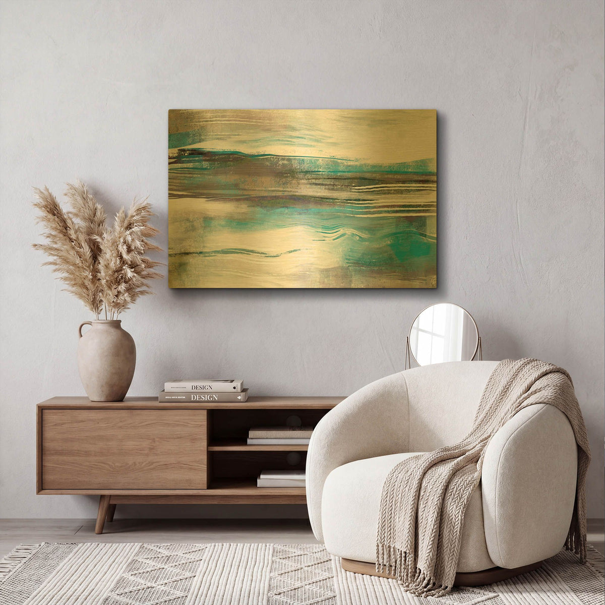 'Whispering Tide' By Delores Naskrent Gold Metal Wall Art