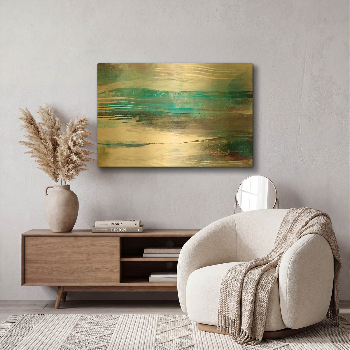 'Water Flow' By Delores Naskrent Gold Metal Wall Art