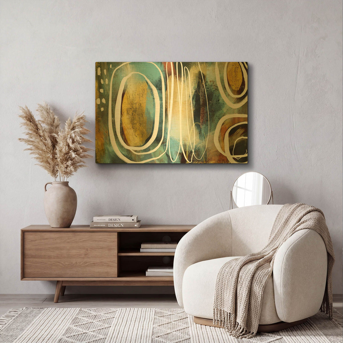 'Vintage Jewels' By Delores Naskrent Gold Metal Wall Art