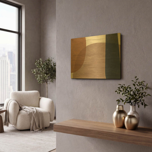 'Reactive Fuse' By Delores Naskrent Gold Metal Wall Art