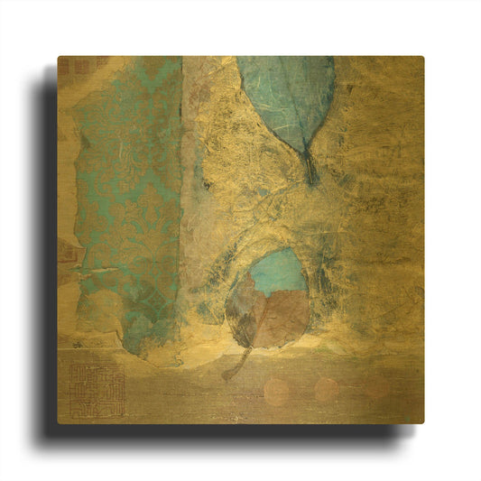 'Wabi-Sabi Leaf' By Elena Ray Gold Metal Wall Art